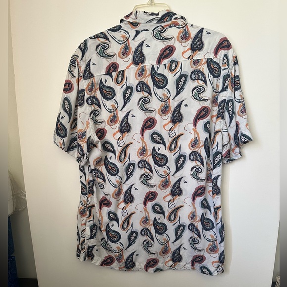 Rare Rabbit ‘’IVY SS” Paisley Men’s Short Sleeve Button Front Shirt~ L - Picture 2 of 4